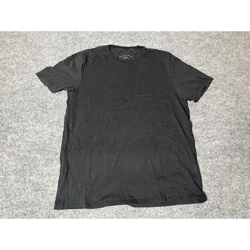 Everlane Uniform Shirt Mens M Black Crew Neck Organic Cotton Tagless Logo Tee
